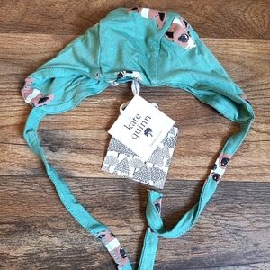 KATE QUINN GREEN CAT PRINT BONNET